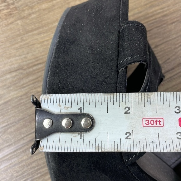 G by Guess Womens Heethe Black Faux Open Toe Wedge Heels Slingback Strappy sz 8 - Picture 13 of 14